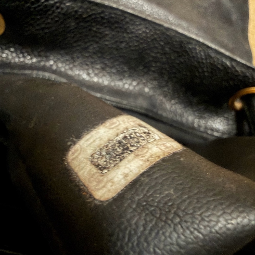 CHANEL Black Caviar Leather Drawstring Backpack with Gold CC - Picture 7 of 10